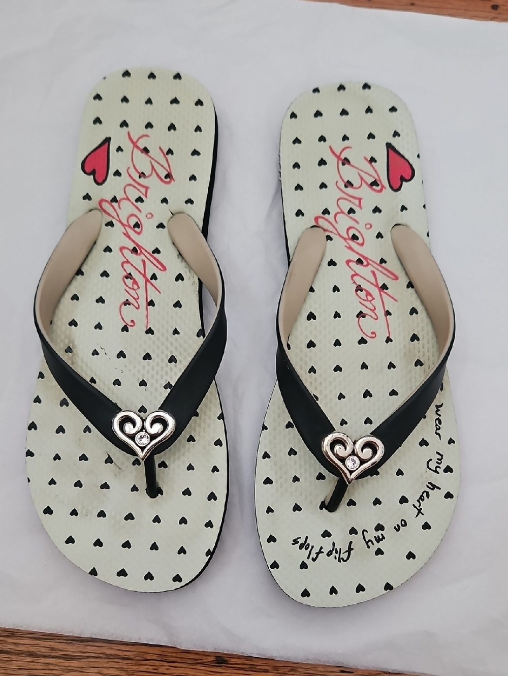 Brighton Flip Flops "I wear my heart on my flip flops" Size 9